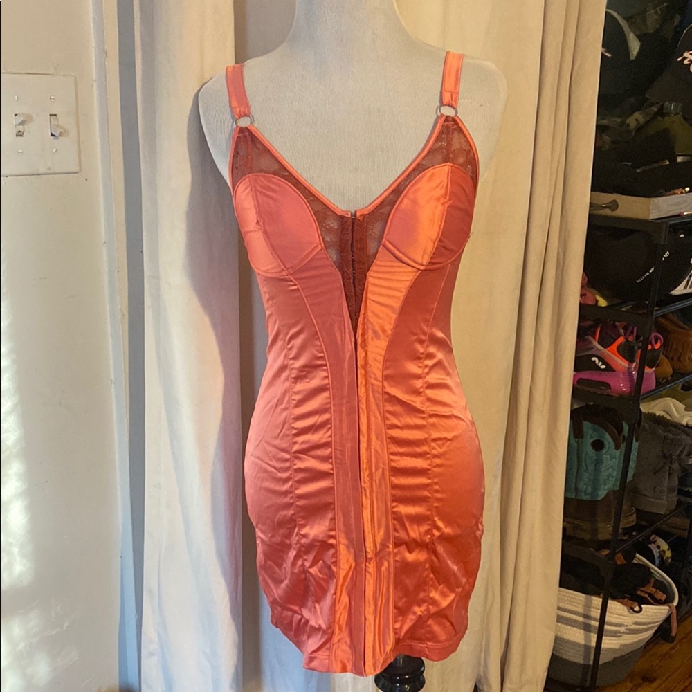 Chic Satin & Lace Corset Style Dress